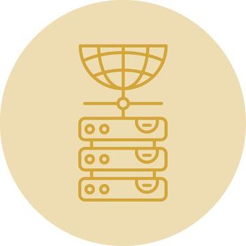 base de datos línea amarillo circulo icono vector