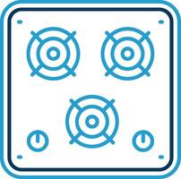 Stove Line Blue Two Color Icon vector