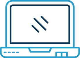 Laptop Line Blue Two Color Icon vector