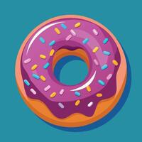 Delectable chocolate nibble donut with a vibrant vector design