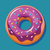 Delectable chocolate nibble donut with a vibrant vector design