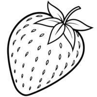 Strawberry outline coloring page illustration for children and adult vector