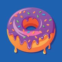 Delectable chocolate nibble donut with a vibrant vector design