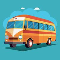 Bus flat design cartoon icon illustration School bus vector