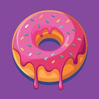 Delectable chocolate nibble donut with a vibrant vector design