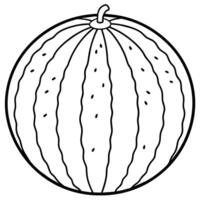 Watermelon outline coloring page illustration for children and adult vector