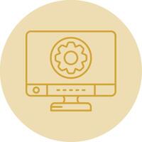 Settings Line Yellow Circle Icon vector