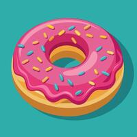 Delectable chocolate nibble donut with a vibrant vector design