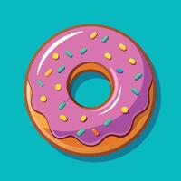 Delectable chocolate nibble donut with a vibrant vector design