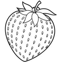 Strawberry outline coloring page illustration for children and adult vector