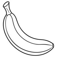 Banana outline coloring page illustration for children and adult vector