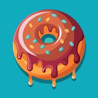 Delectable chocolate nibble donut with a vibrant vector design