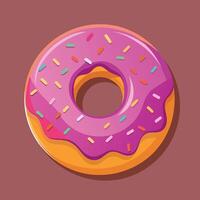 Delectable chocolate nibble donut with a vibrant vector design