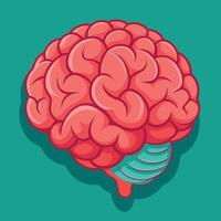 Brain colorful cartoon vector illustration