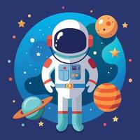 Colorful cartoon of an astronaut Illustrator and vector graphics