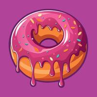 Delectable chocolate nibble donut with a vibrant vector design