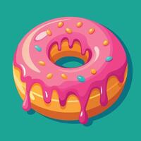 Delectable chocolate nibble donut with a vibrant vector design