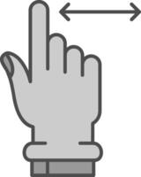 Horizontal Scroll Line Filled Greyscale Icon vector