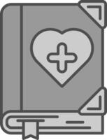 Medical book Line Filled Greyscale Icon vector