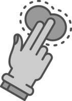 Two Fingers Tap Line Filled Greyscale Icon vector