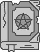 magia libro línea lleno escala de grises icono vector