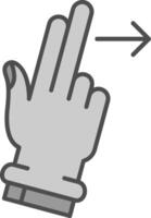 Two Fingers Right Line Filled Greyscale Icon vector