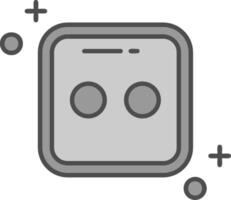 Dice two Line Filled Greyscale Icon vector