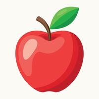 Red apple colorful cartoon vector illustration