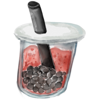 vattenfärg boba juice png