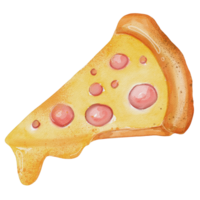 watercolor pizza painting clip art, fastfood illustration png