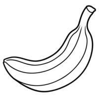 Banana outline coloring page illustration for children and adult vector