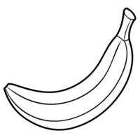 Banana outline coloring page illustration for children and adult vector