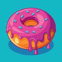 Delectable chocolate nibble donut with a vibrant vector design