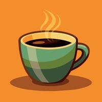 coffee cup cartoon illustration, coffee mug drink icon concept isolated vector