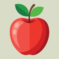 Red apple colorful cartoon vector illustration