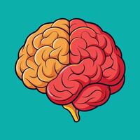 Brain colorful cartoon vector illustration