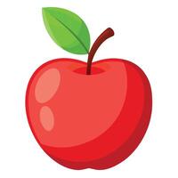 Red apple colorful cartoon vector illustration