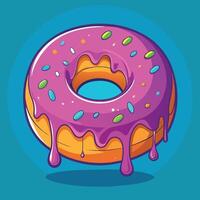 Delectable chocolate nibble donut with a vibrant vector design