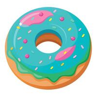 Delectable chocolate nibble donut with a vibrant vector design