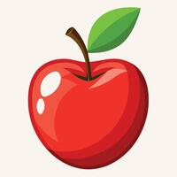 Red apple colorful cartoon vector illustration