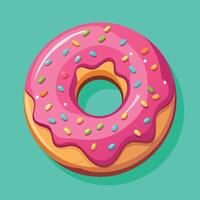 Delectable chocolate nibble donut with a vibrant vector design