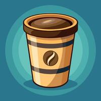 coffee cup cartoon illustration, coffee mug drink icon concept isolated vector