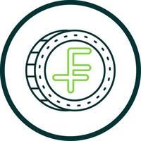 Swiss franc Line Circle Icon vector