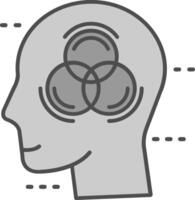 Emotional intelligence Line Filled Greyscale Icon vector