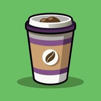 coffee cup cartoon illustration, coffee mug drink icon concept isolated vector