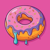 Delectable chocolate nibble donut with a vibrant vector design