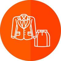 Women suit Line Red Circle Icon vector