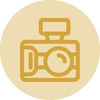 Photo capture Line Yellow Circle Icon vector