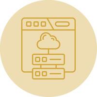 Cloud storage Line Yellow Circle Icon vector