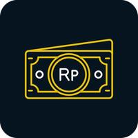 Indonesian rupiah Line Yellow White Icon vector